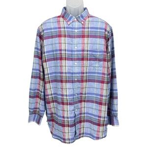 Daniel Cremieux | Men’s XL |‎ Stretch Linen Check Button-Up Long Sleeve Shirt